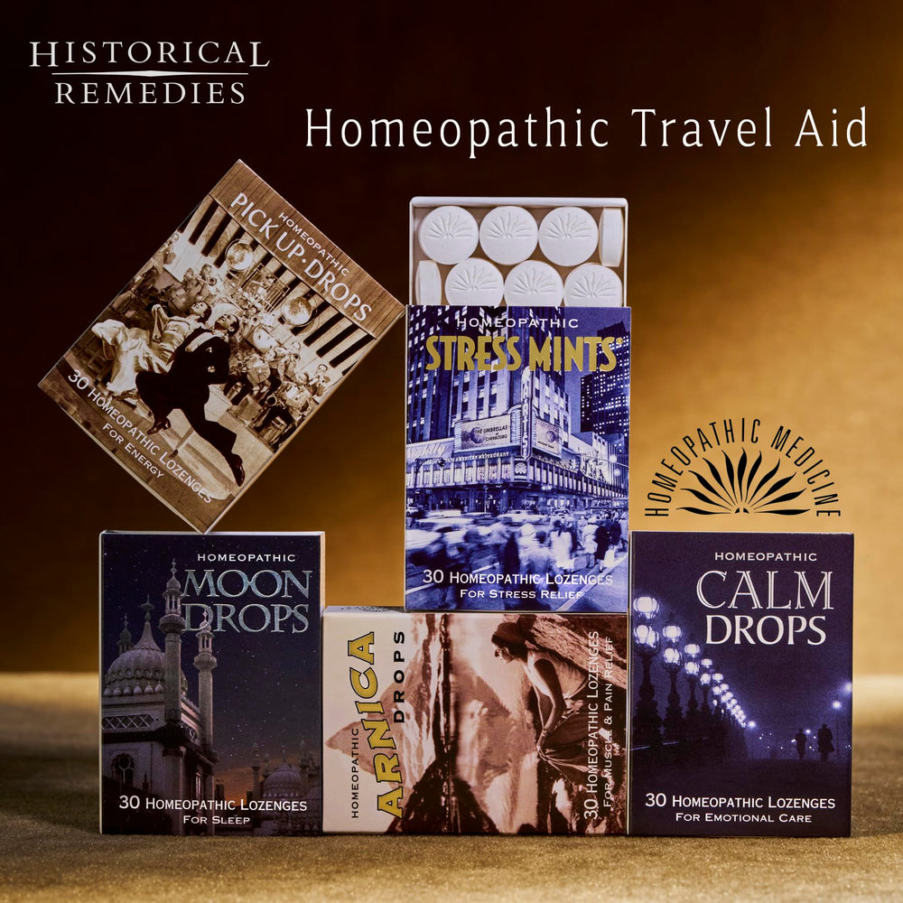 Historical Remedies Calm Drops vegan gluten-free packaging icon emphasized.