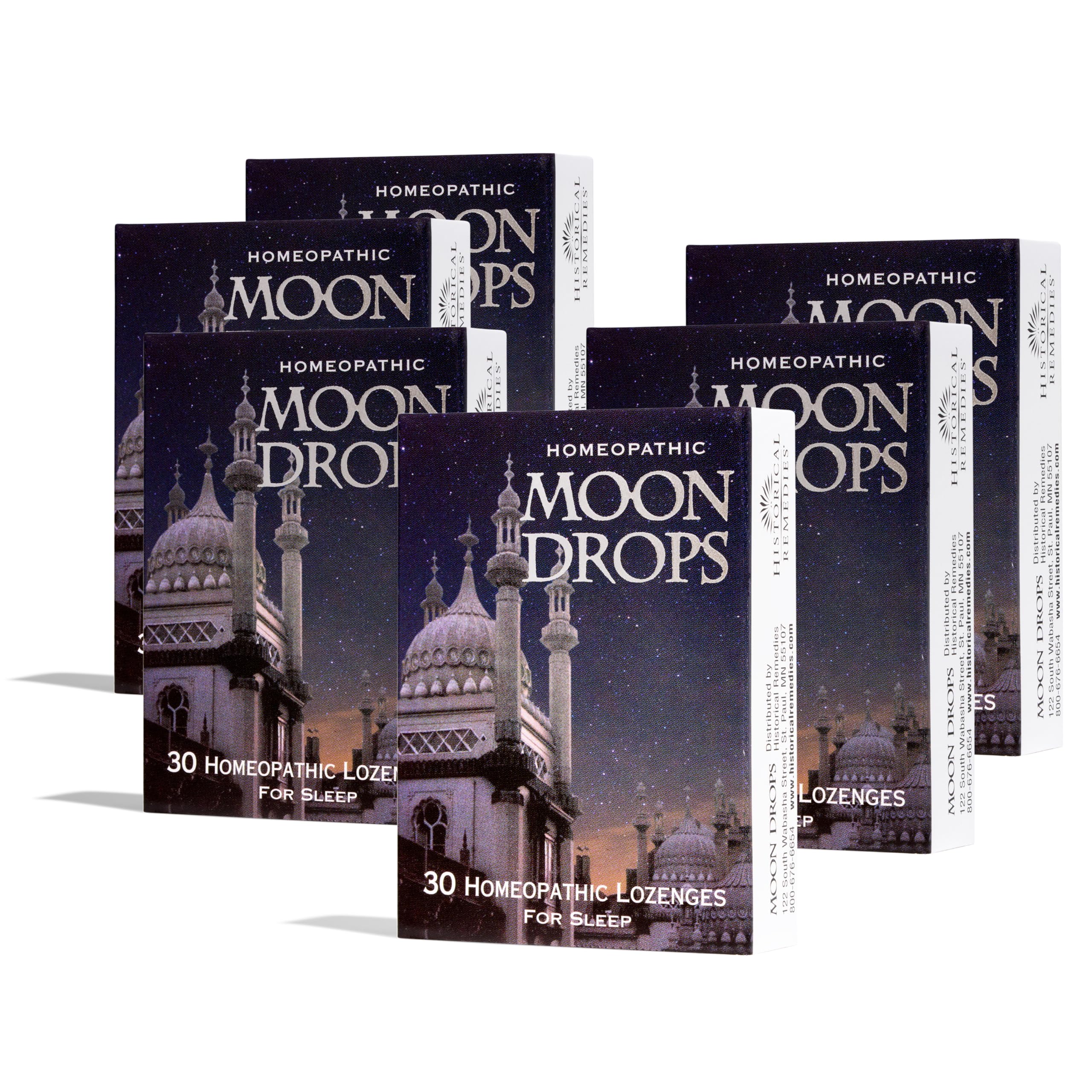 Historical Remedies Moon Drops bottle shown for easy nightly support and natural sleep aid.