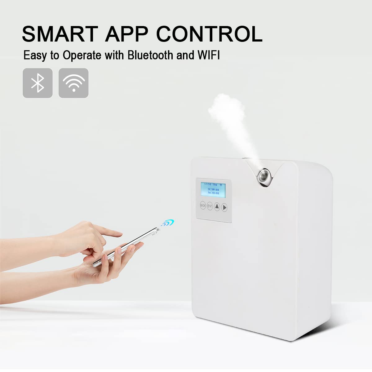 Hitish Smart Scent Air Machine with 300ml bottle demonstrating long-lasting fragrance