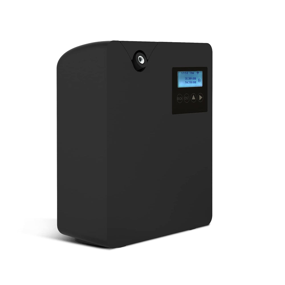 Hitish Smart Scent Air Machine front view in black for subtle home fragrance