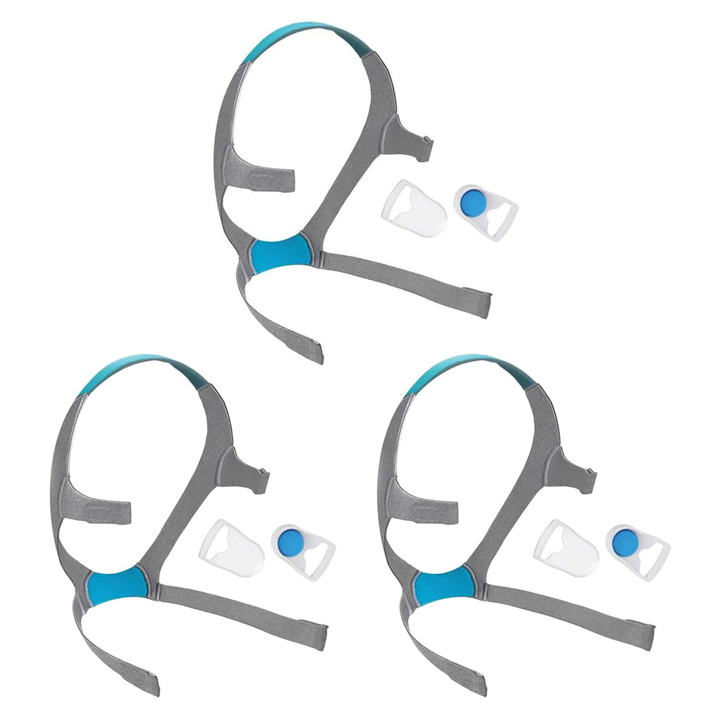 HITISPACE AirFit F20 headgear 3-pack front view showing secure fit and comfort