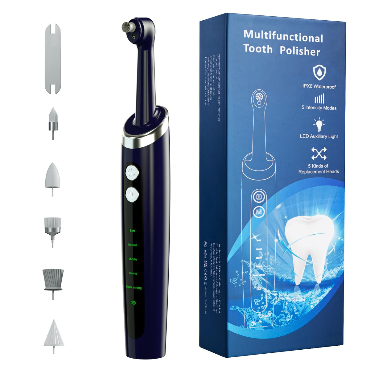 Hitoth tooth polisher electric professional with USB charging and LED light for thorough cleaning.