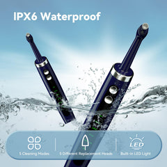 Hitoth five brush heads target deep cleaning and sensitive teeth.