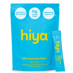 Hiya Kids Hydration berry flavor packet for easy on-the-go hydration.