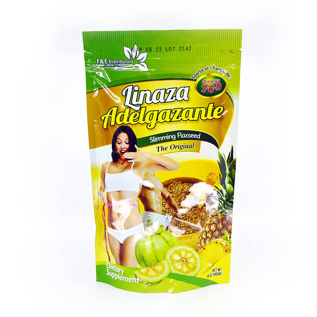 HJZWTS Slimming Flaxseed Powder jar close-up highlighting high-fiber texture.