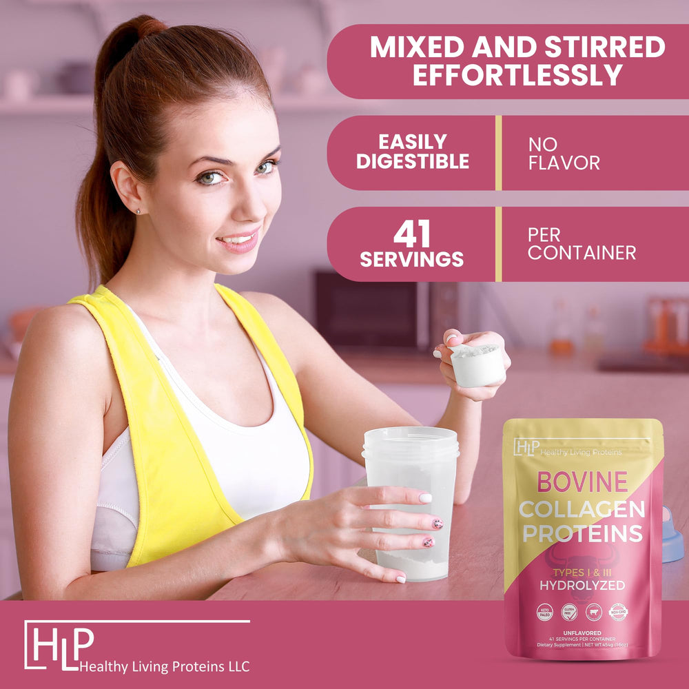 Healthy Living Proteins unflavored collagen powder gluten-free and Non-GMO