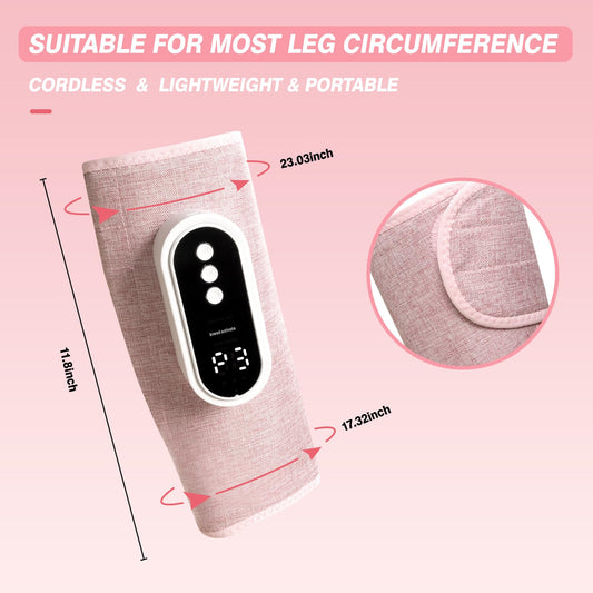 hlpsionlp leg massager pink wireless design shown with controls for easy use.