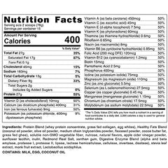 HLTH CODE Complete Meal Replacement Shake glass with vanilla flavor delivering a creamy, satisfying meal.