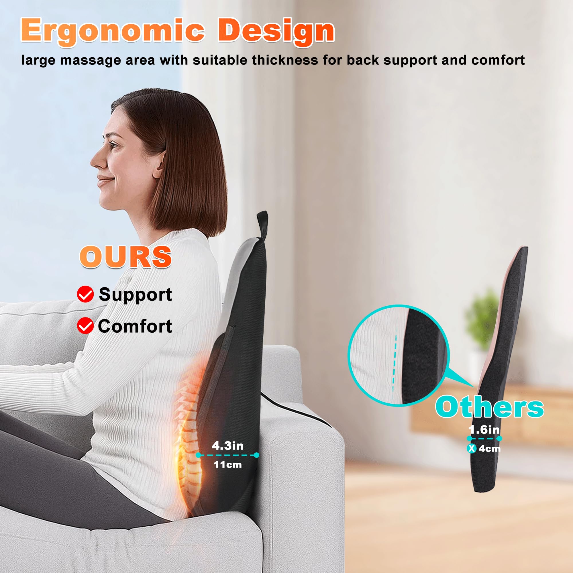 hlthsky back massager with 8 kneading nodes for deep tissue feel