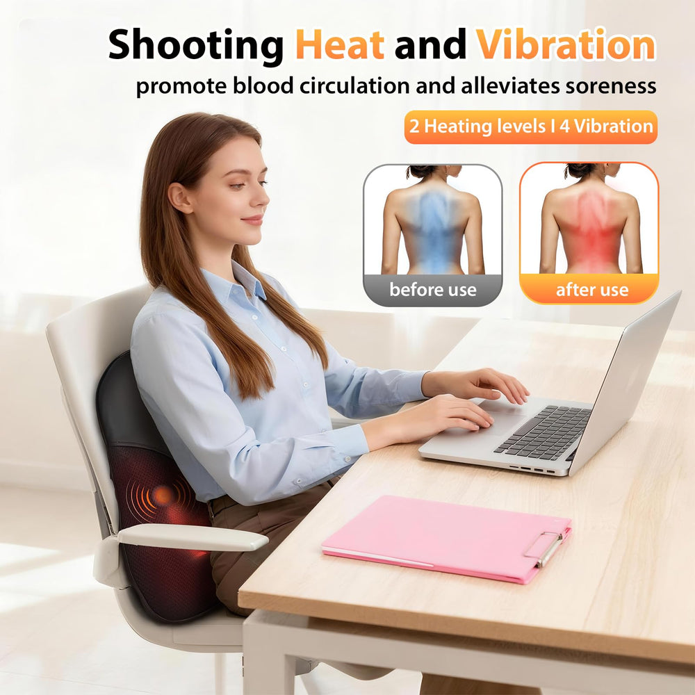HLTHSKY massager fitting the lower back on a chair