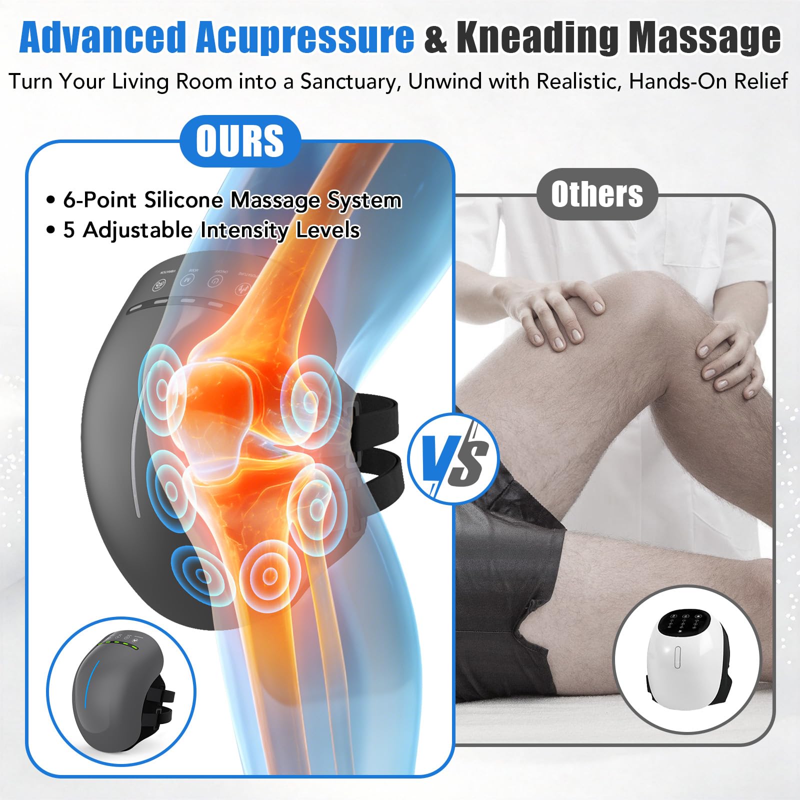 HLTHZONE Four smart presets for personalized knee massage sessions