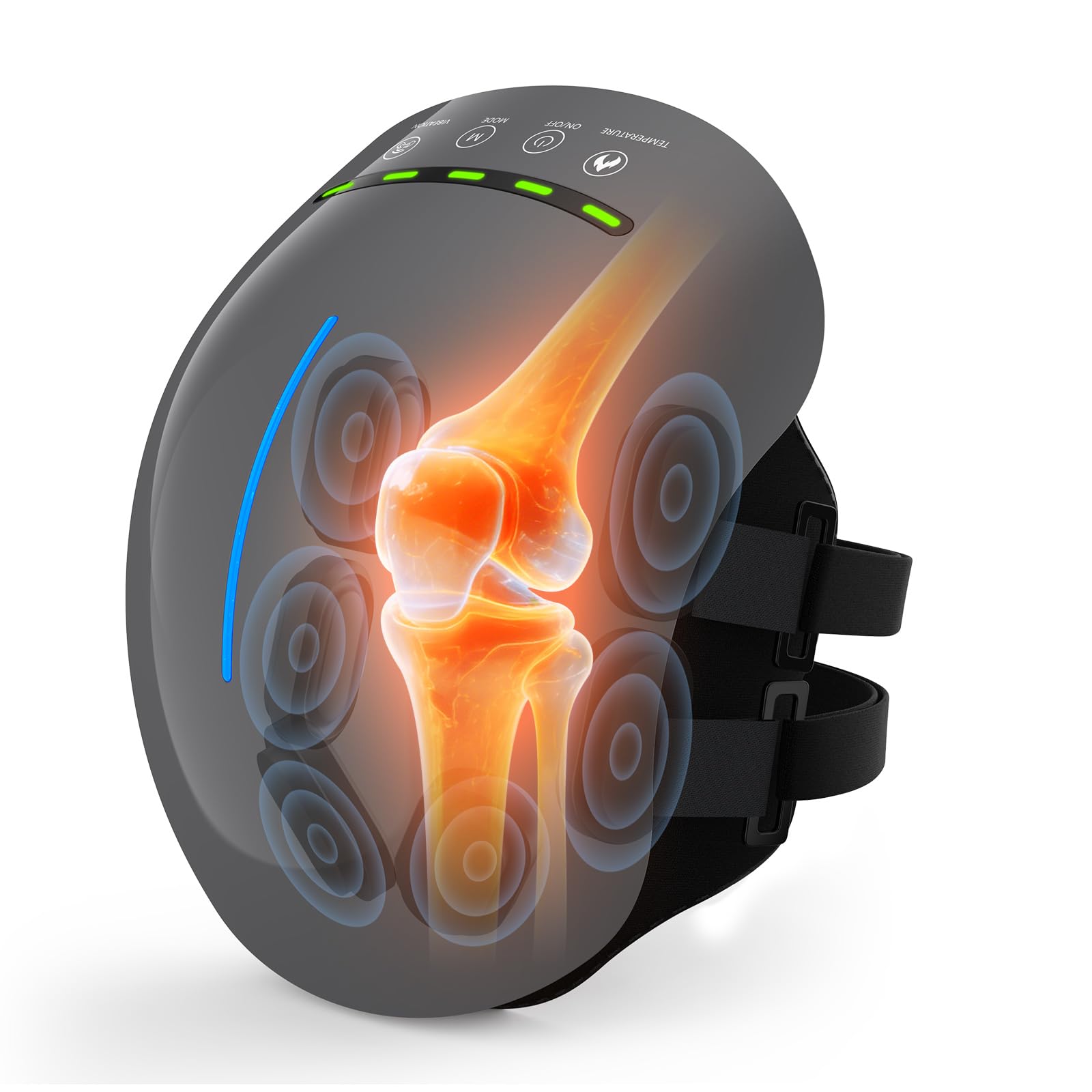 HLTHZONE Advanced 6-in-1 Knee Massager with six kneading nodes for targeted knee relief after workouts
