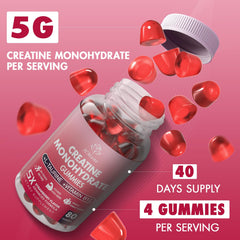 HMone Creatine Monohydrate Gummies strawberry serving for flexible daily intake
