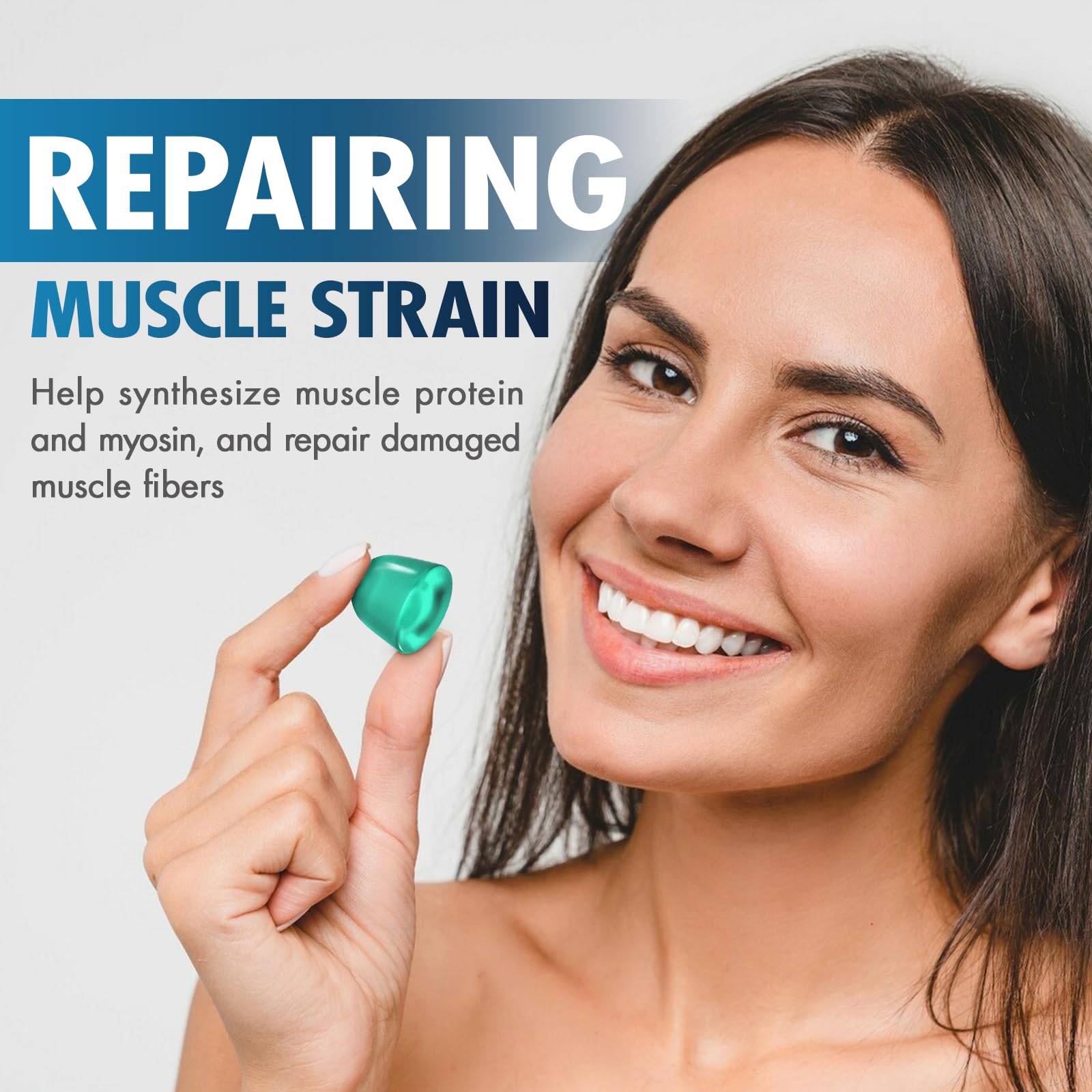 HMone gummies arranged with dumbbells suggesting training-friendly use.