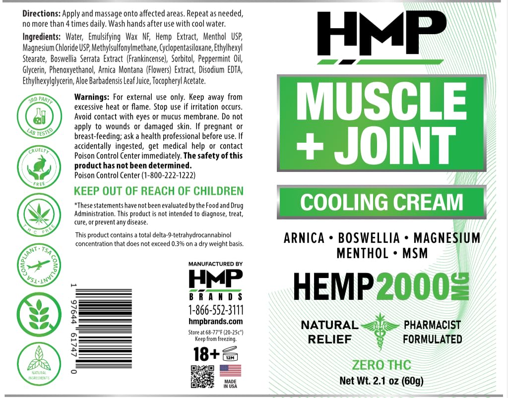 HMP BRANDS gluten-free and paraben-free formulation for sensitive skin.