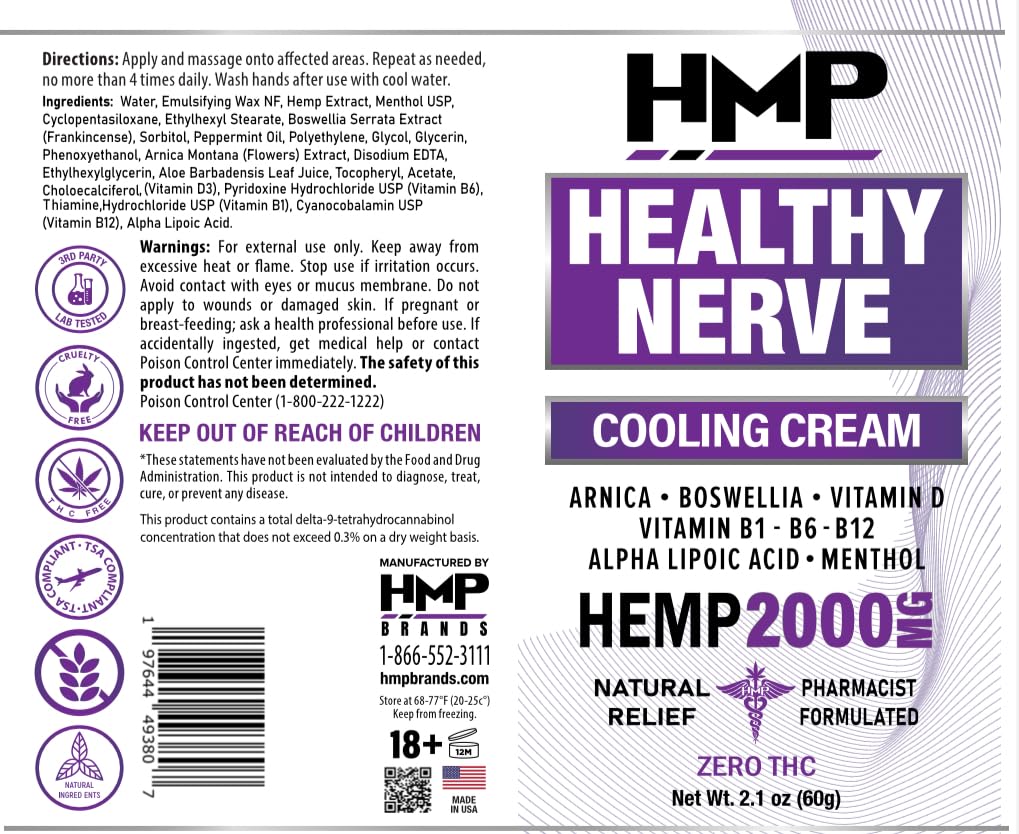 Back and leg treatment with hemp-infused HMP Neuropathy Cream