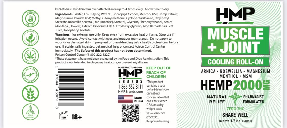 HMP Brands hemp extract blend supports routine, skin-friendly care.