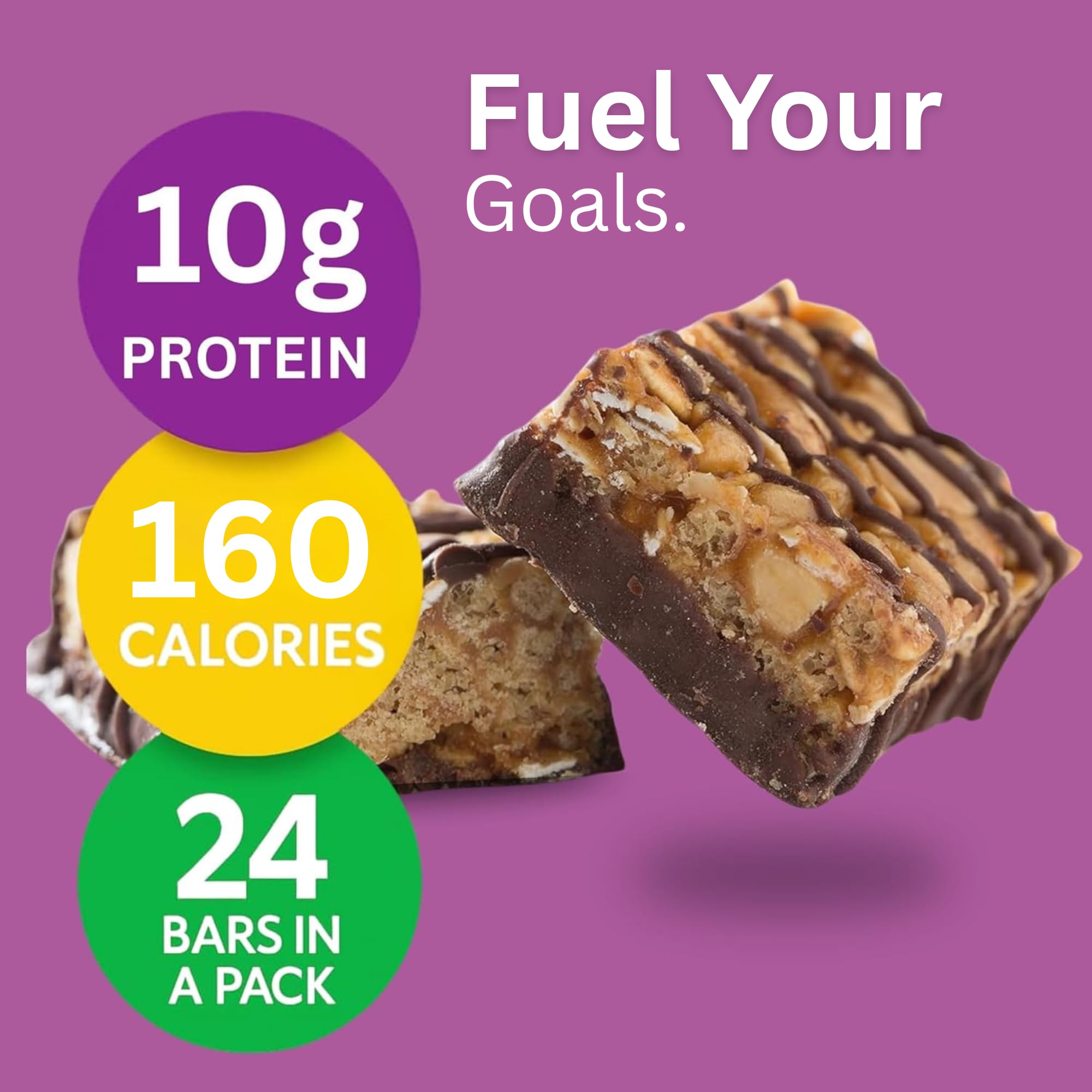 HMR Bars soft, chewy texture with chocolate drizzle detail.