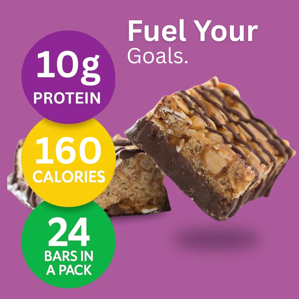 HMR Bars soft, chewy texture with chocolate drizzle detail.