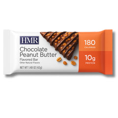 HMR chocolate peanut butter protein bar 24-pack display at checkout