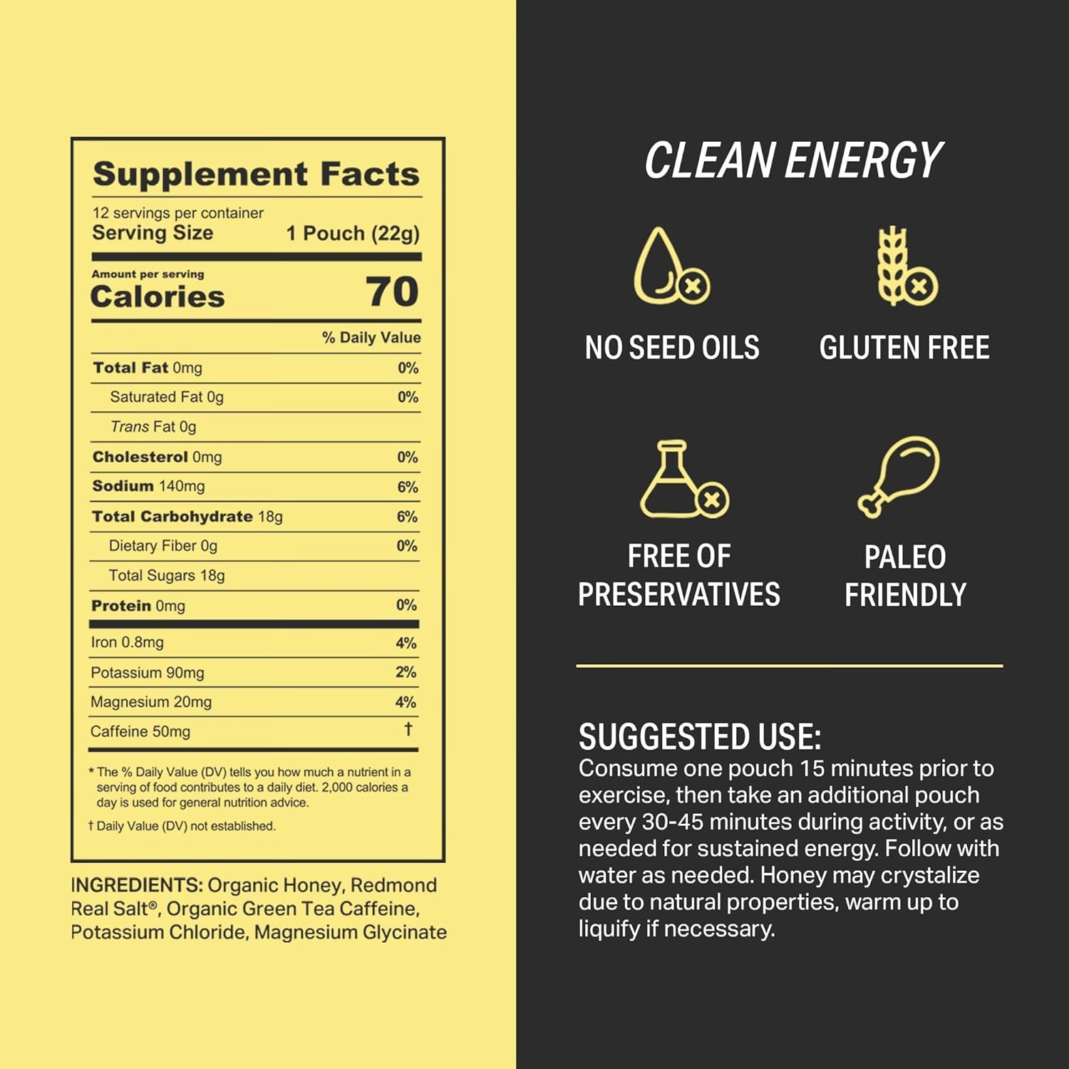 HNY+ Buzz gel pack on the go for pre-run fueling