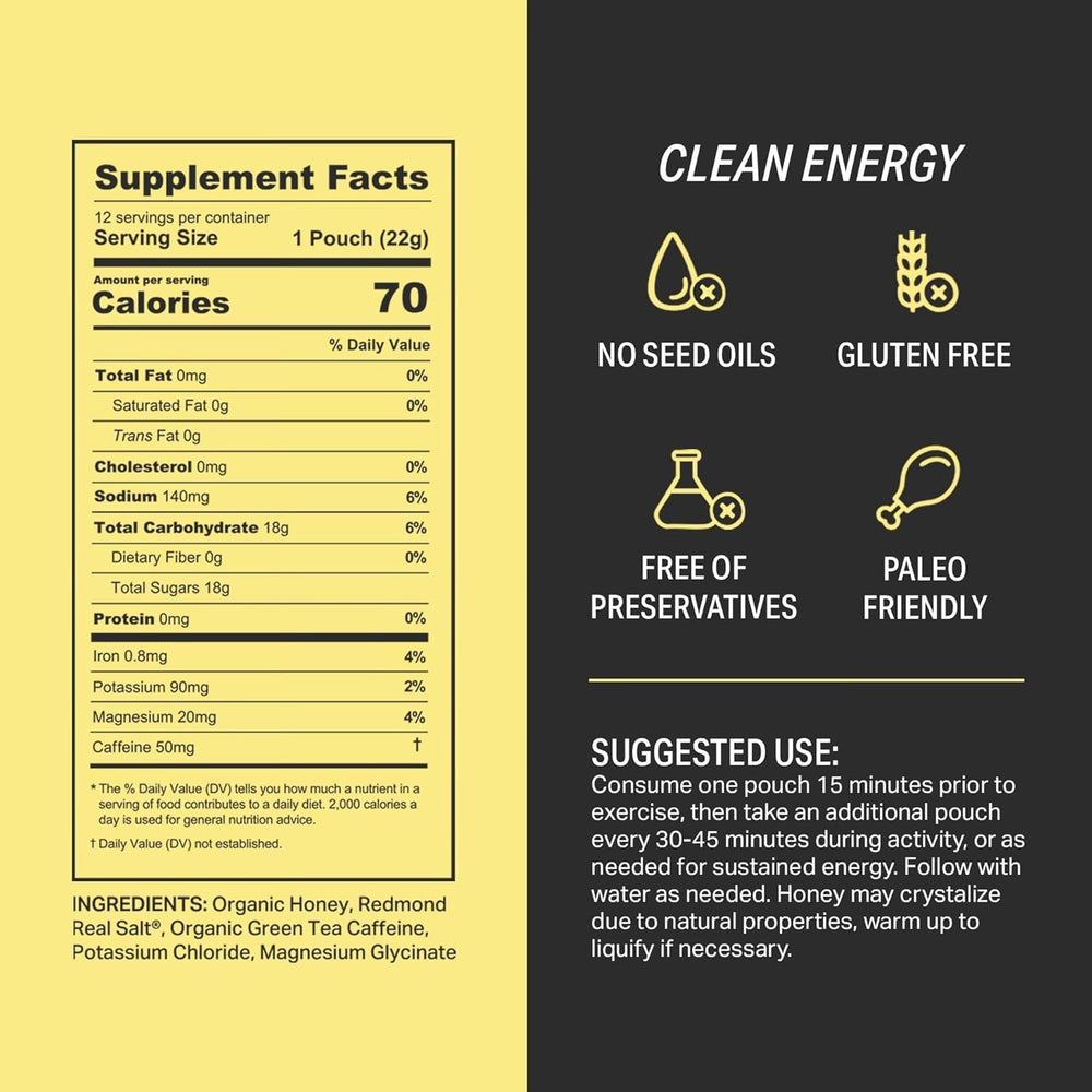 HNY+ Buzz gel pack on the go for pre-run fueling