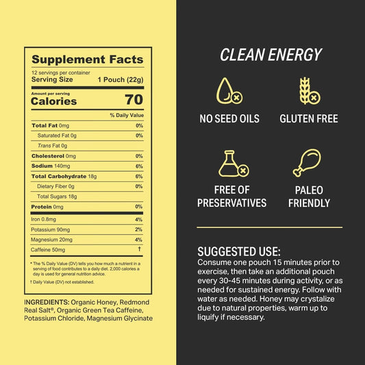 HNY+ Buzz gel pack on the go for pre-run fueling