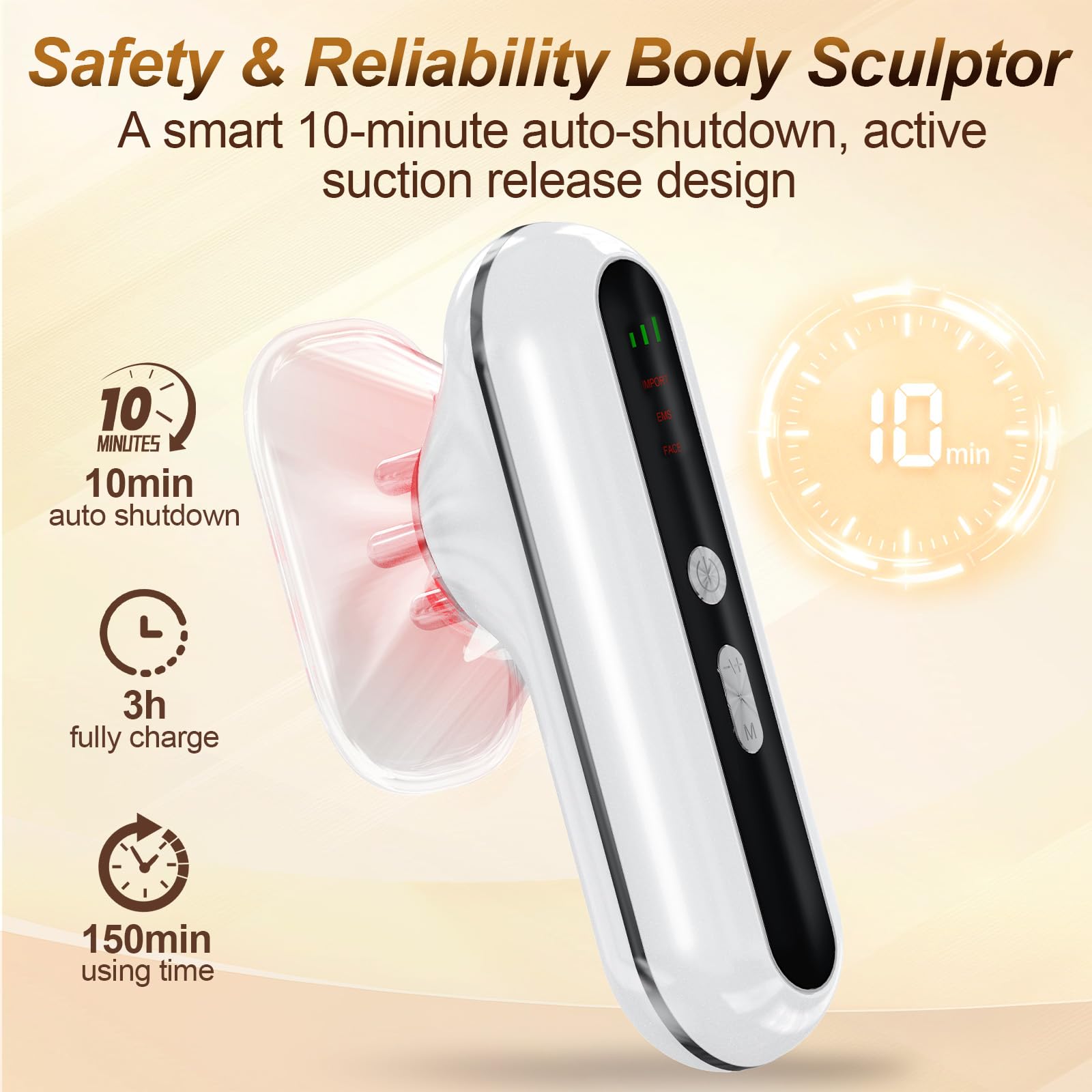 Ergonomic handle design for comfortable grip during massaging
