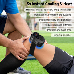 Hoakya strap-secured ice pack on ankle enables hands-free recovery