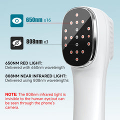 Hoakya wand with 650nm and 808nm LEDs for targeted relief.