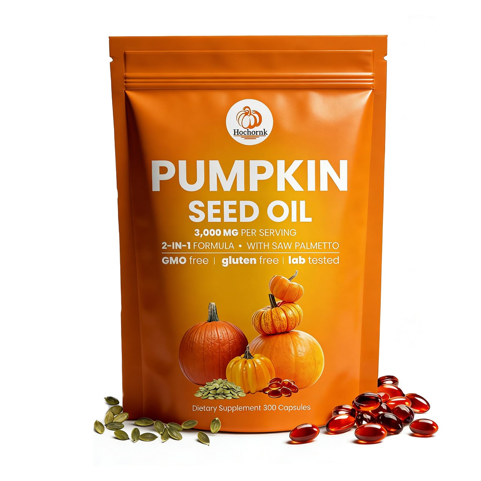 Hochornk pumpkin seed oil softgels bottle for daily wellness
