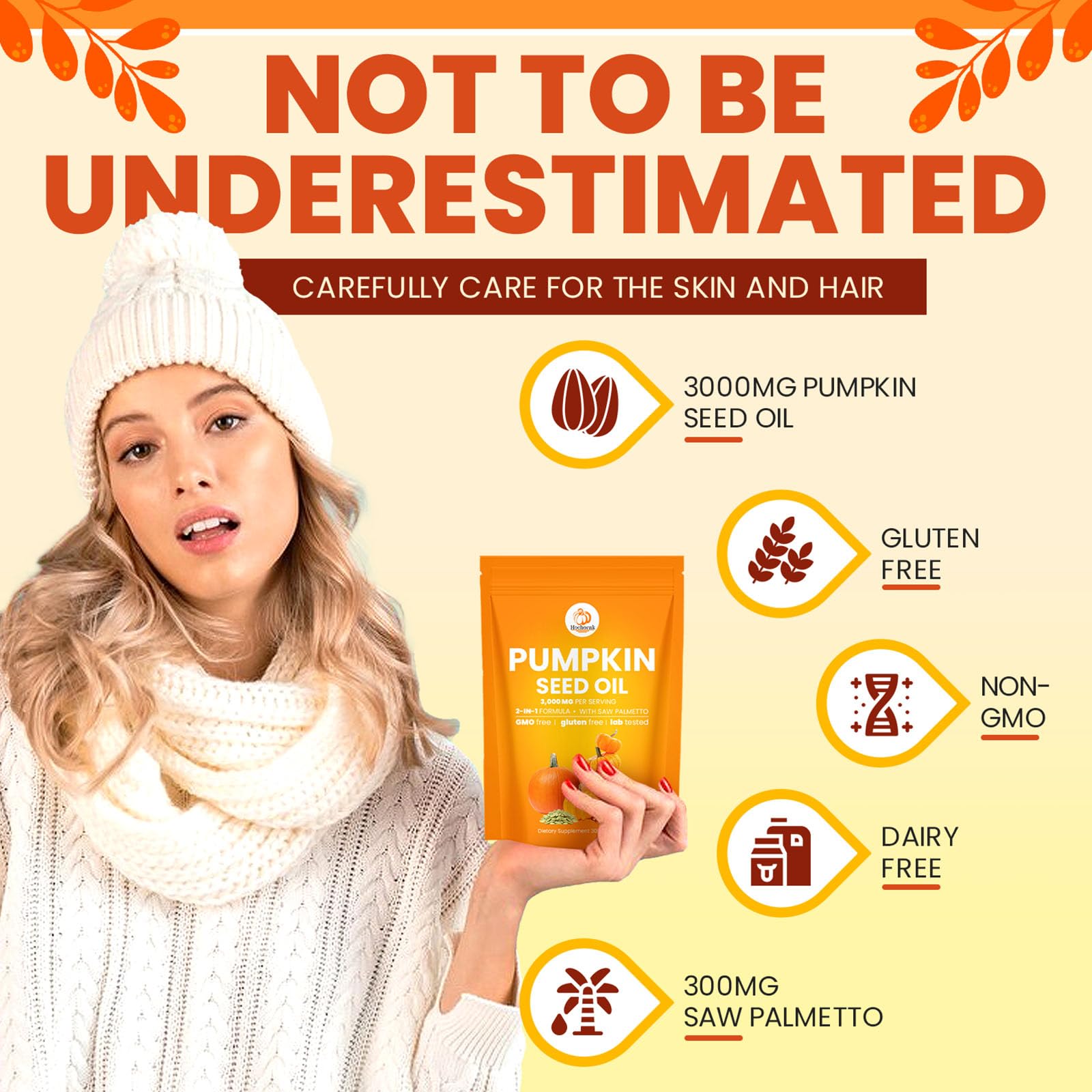 Hochornk skin hydration with vitamin E from pumpkin seed oil