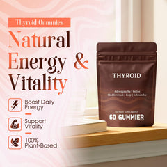 Hochornk Thyroid Gummies on wooden tray signaling convenient wellness support