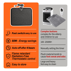 Hodeamy 110V foot heater with eight settings for chilly mornings