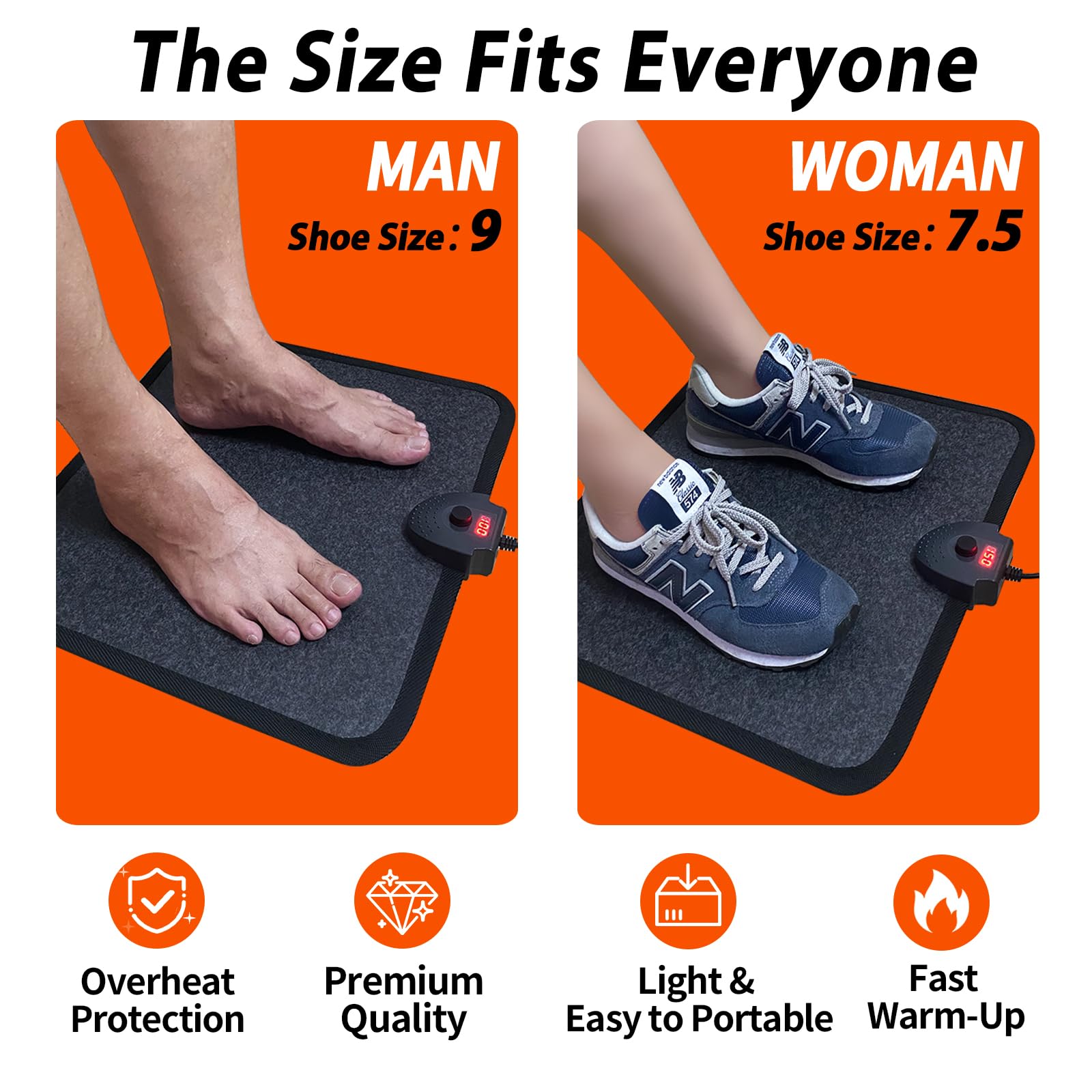 Hodeamy electric heating pad with thermal surface provides even heat