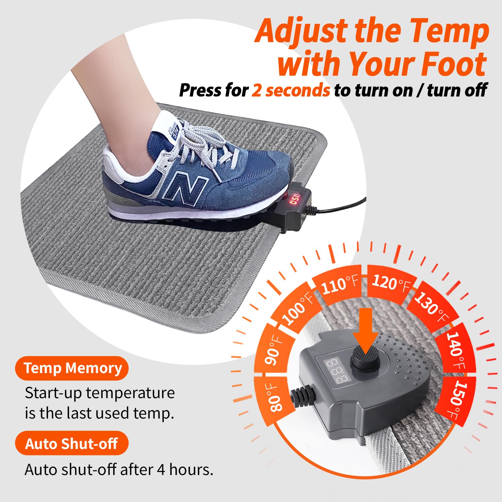 Hodeamy wide under-desk foot warmer surface supports long feet