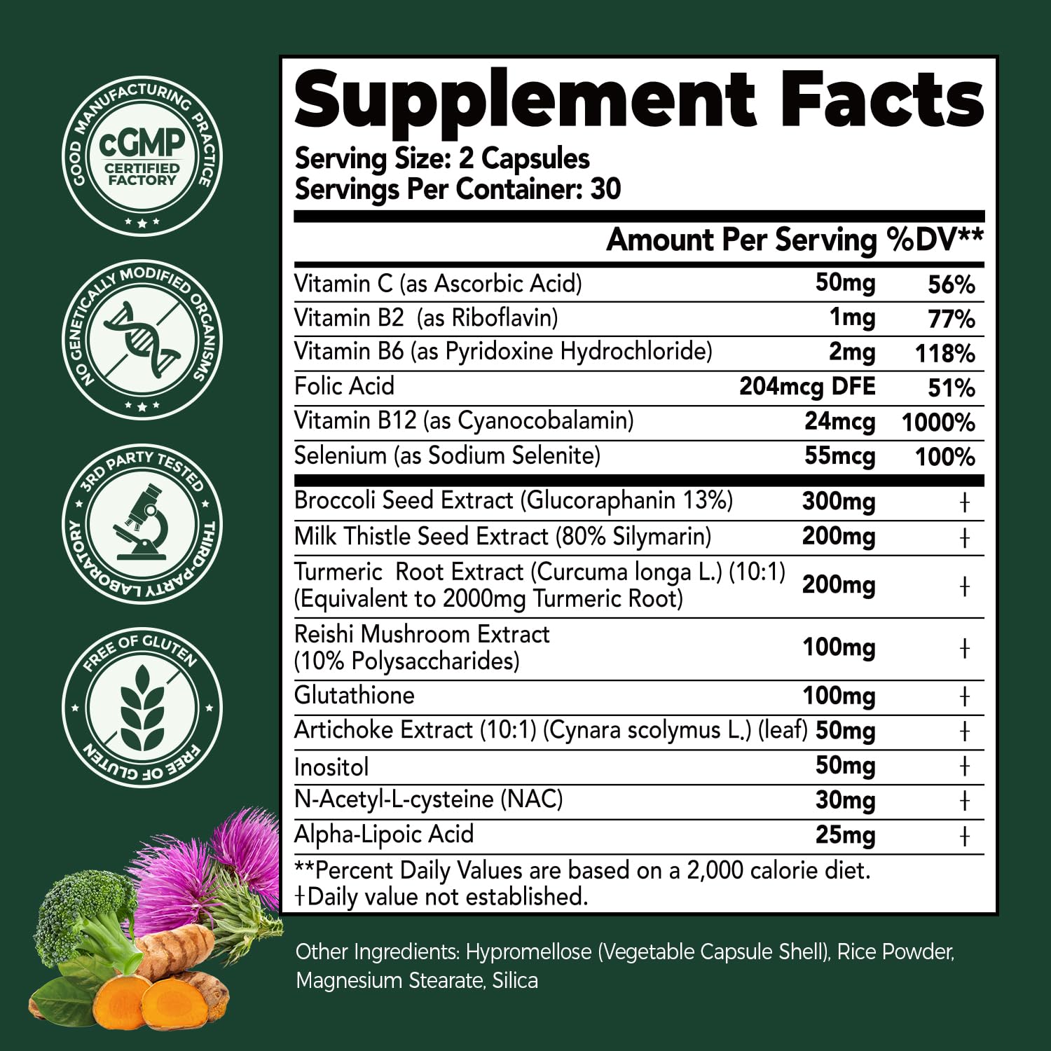 HojaSana clean label formula with no artificial fillers.