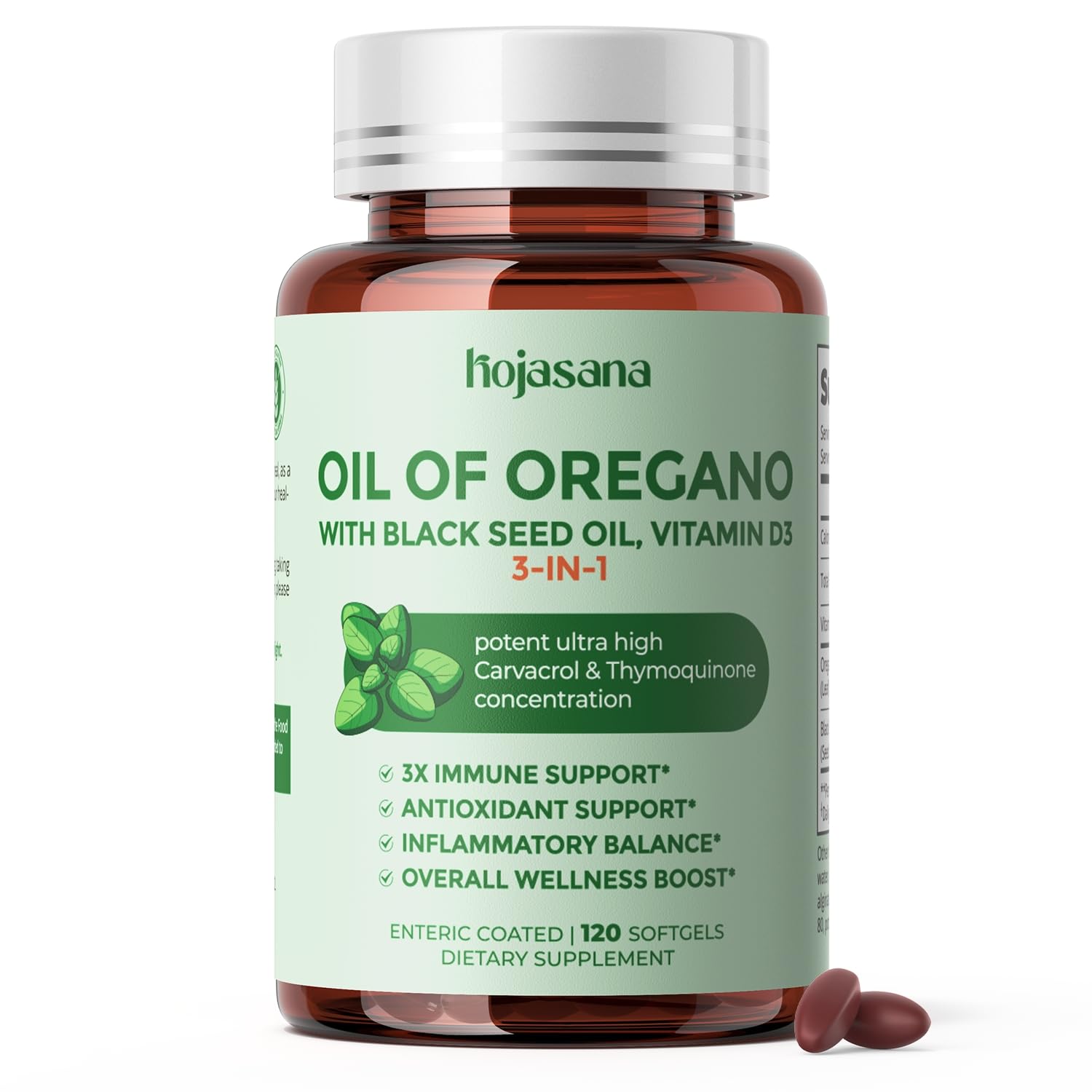 HojaSana Oregano Oil bottle – herbal wellness for daily immune support.