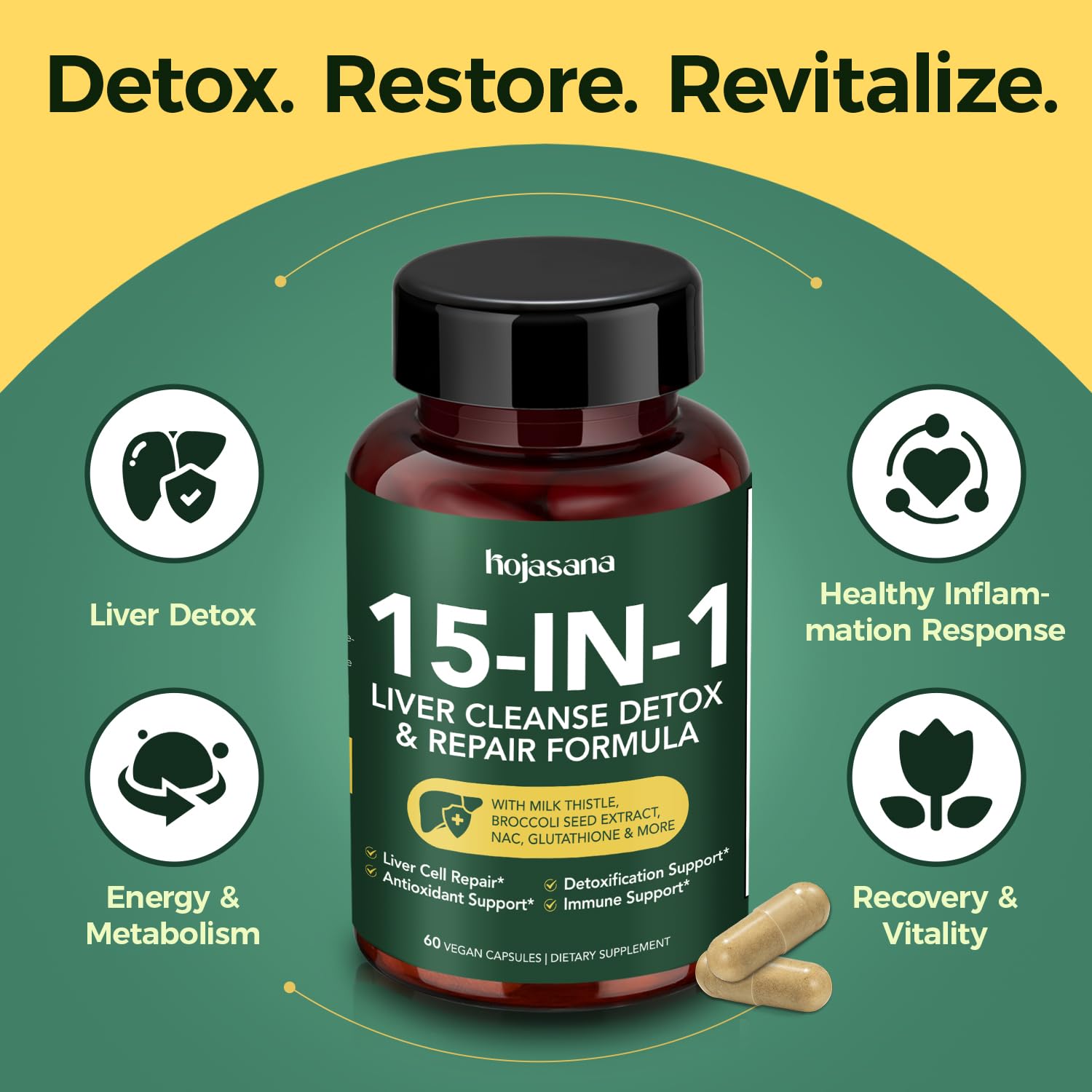 HojaSana turmeric and reishi blend supporting liver comfort and digestion.