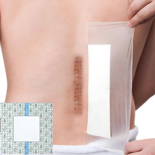Hola Health shower cover with non-stick center pad protecting an incision during showers