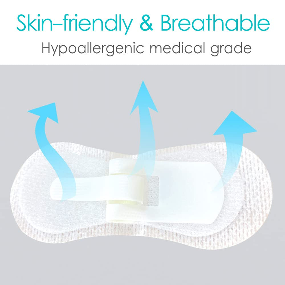 Skin-friendly adhesive dressing pad by Hola Health minimizes irritation risk.