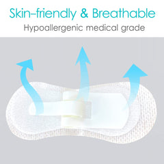 Skin-friendly adhesive dressing pad by Hola Health minimizes irritation risk.