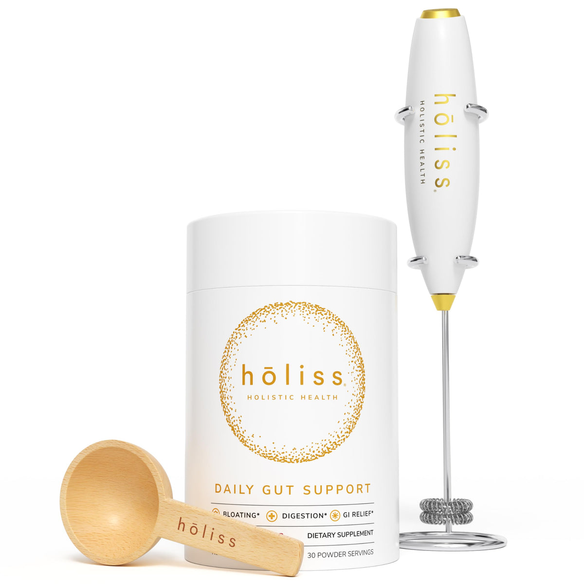 HOLISS Daily Gut Health Powder tub with mixed berry flavor for daily digestive balance