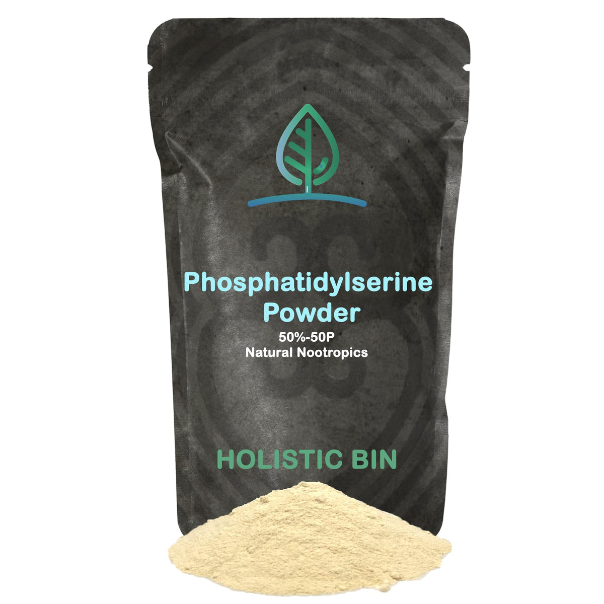 Holistic Bin phosphatidylserine powder bottle supports memory and mental clarity.
