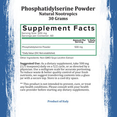 Holistic Bin phosphatidylserine powder dispensing scene shows easy daily use.