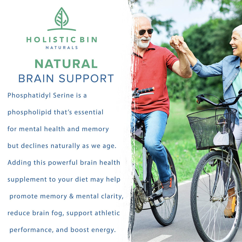Holistic Bin phosphatidylserine jar label emphasizes pure PS for cognitive support.