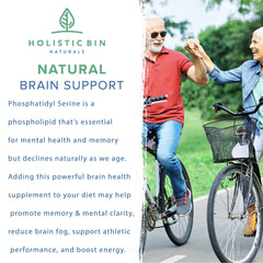 Holistic Bin phosphatidylserine jar label emphasizes pure PS for cognitive support.