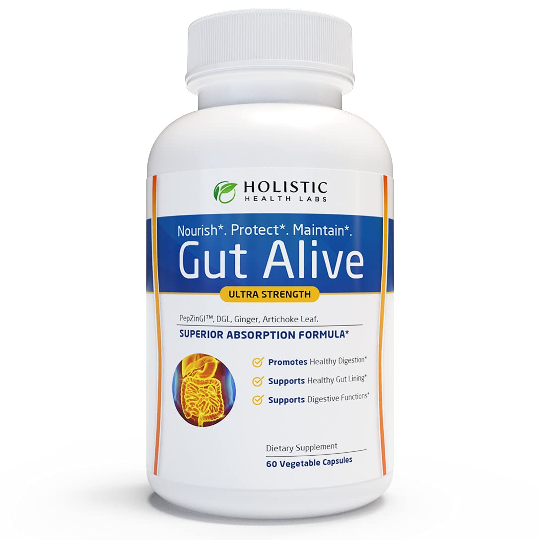 Holistic Health Labs Gut Alive bottle front view for daily digestive support