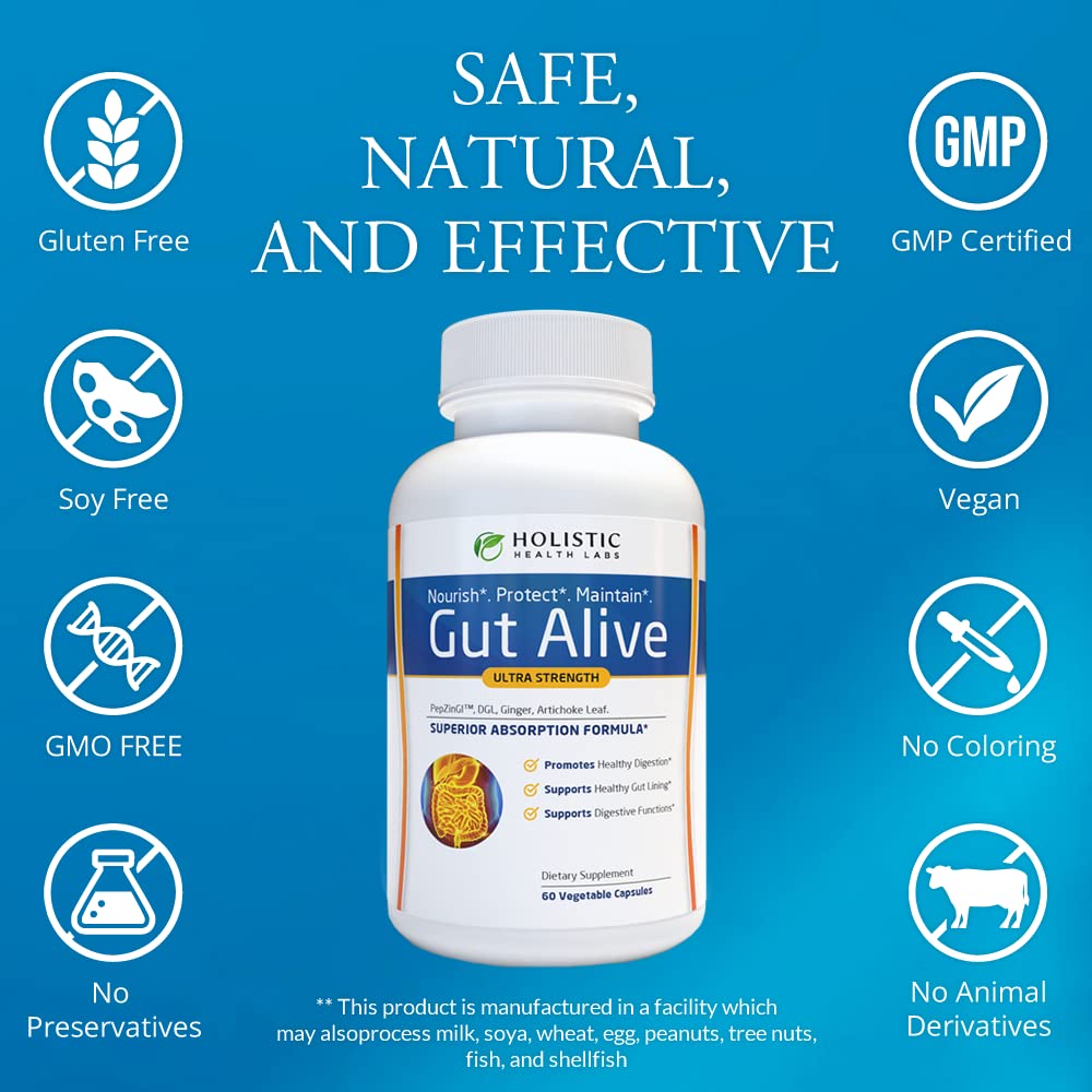 Gut Alive bottle with glass of water for daily use