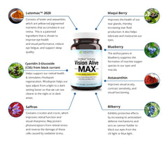 Holistic Health Labs Vision Alive Max maqui berry image used for antioxidant eye support.